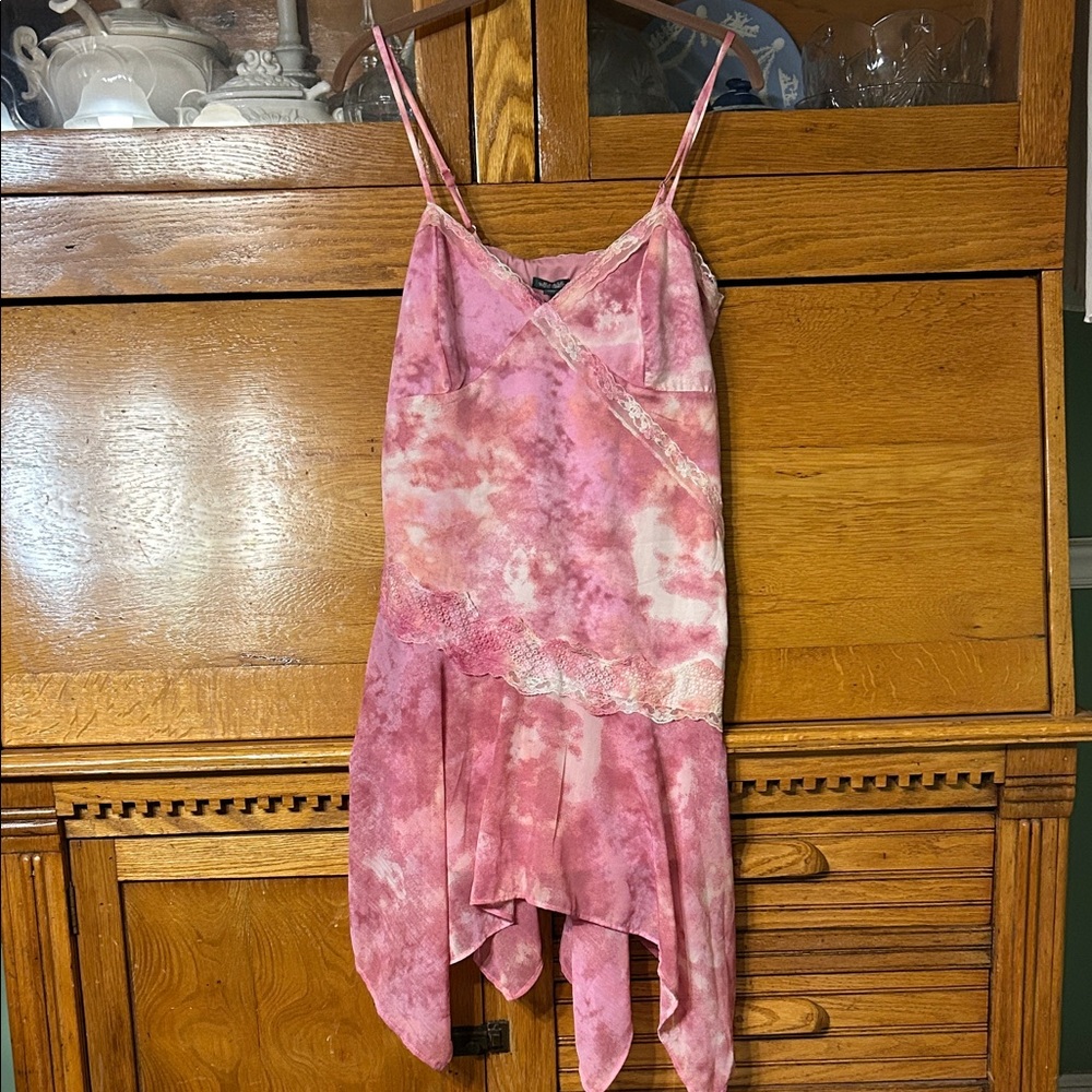 wild fable Pink Tie-Dye Asymmetrical Slip Dress